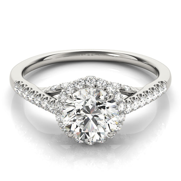 Twisted Halo Diamond Ring