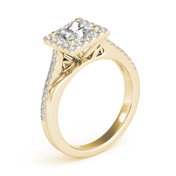 Twisted Halo Princess-Cut Ring