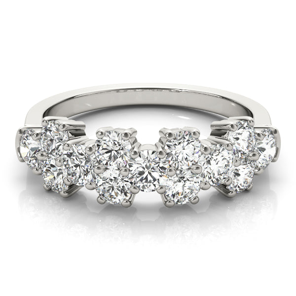 Cluster Diamond Wedding Band