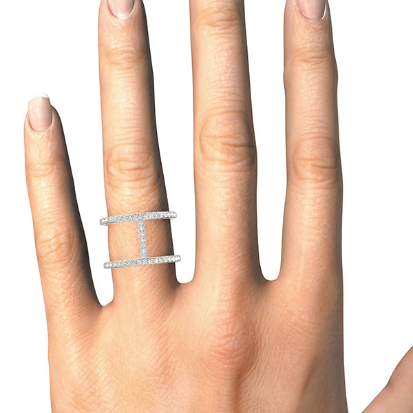 Double Bar Diamond Ring