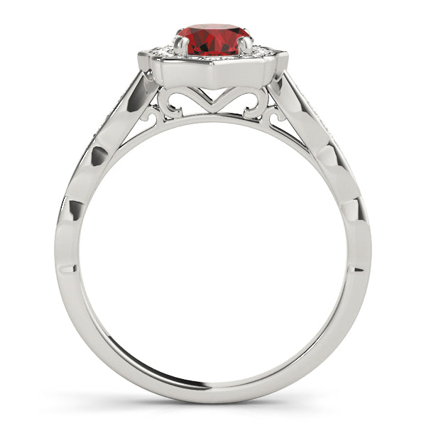 Scalloped Oval Halo Ring