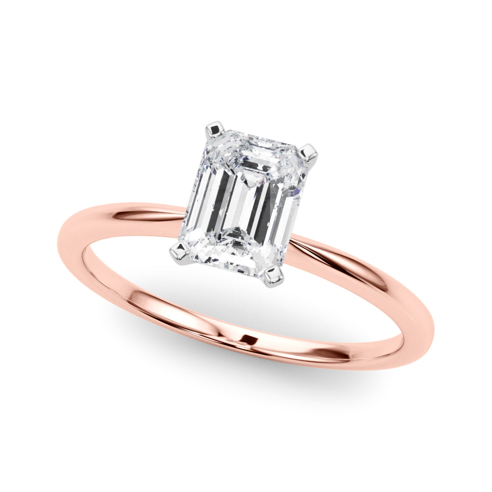 Classic Solitaire Diamond Engagement Ring Emerald 2 ct