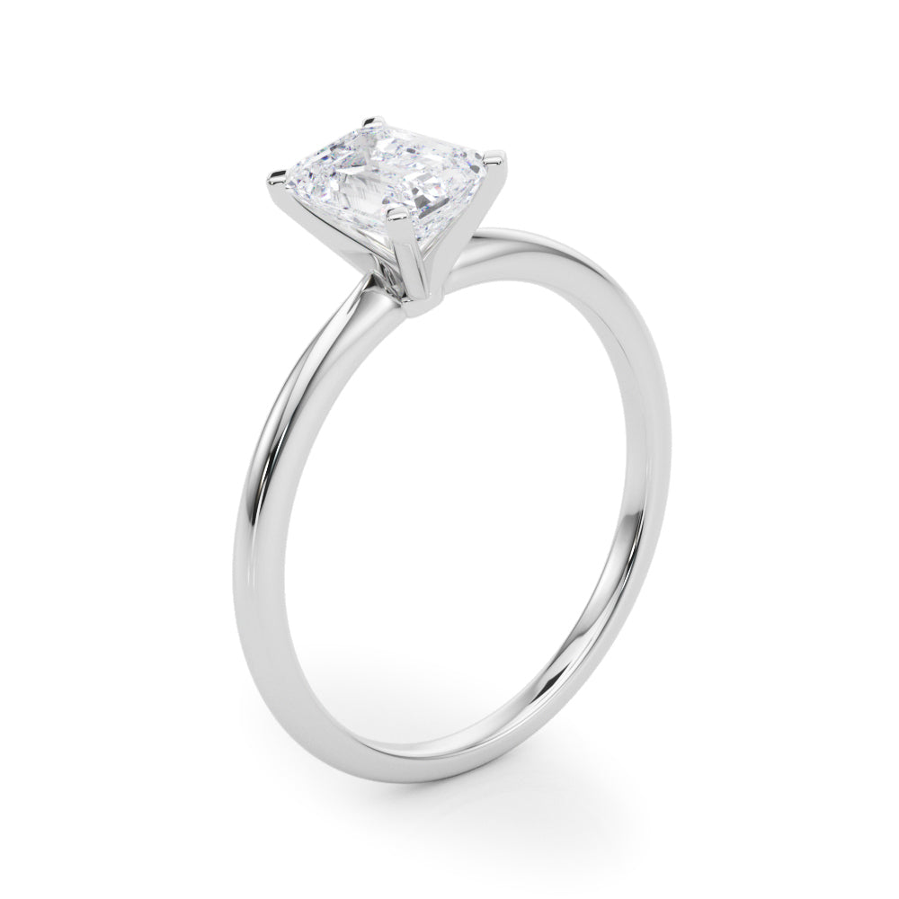 Classic Solitaire Diamond Engagement Ring Emerald 2 ct