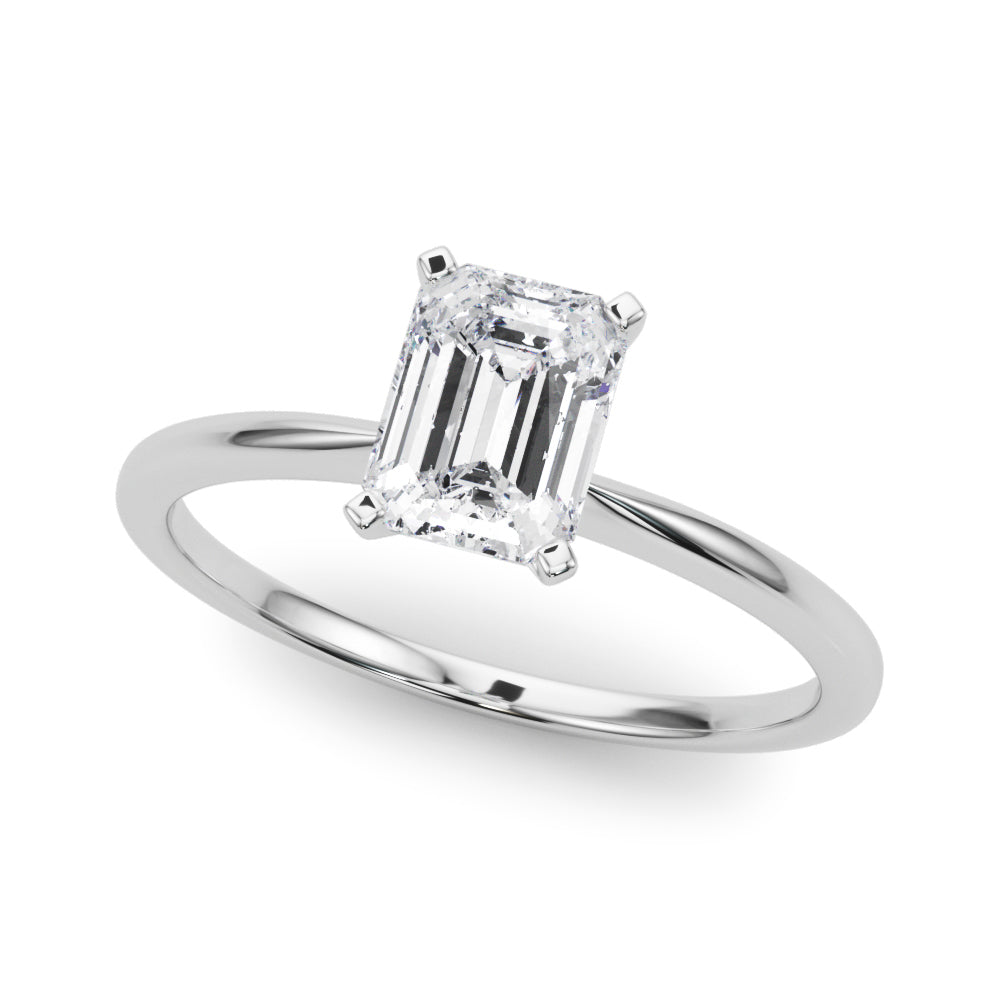 Classic Solitaire Diamond Engagement Ring Emerald 2 ct