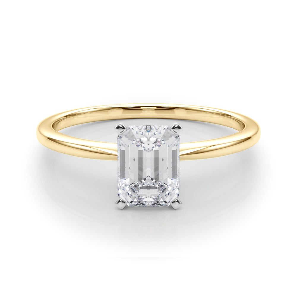 Classic Solitaire Diamond Engagement Ring Emerald 2 ct