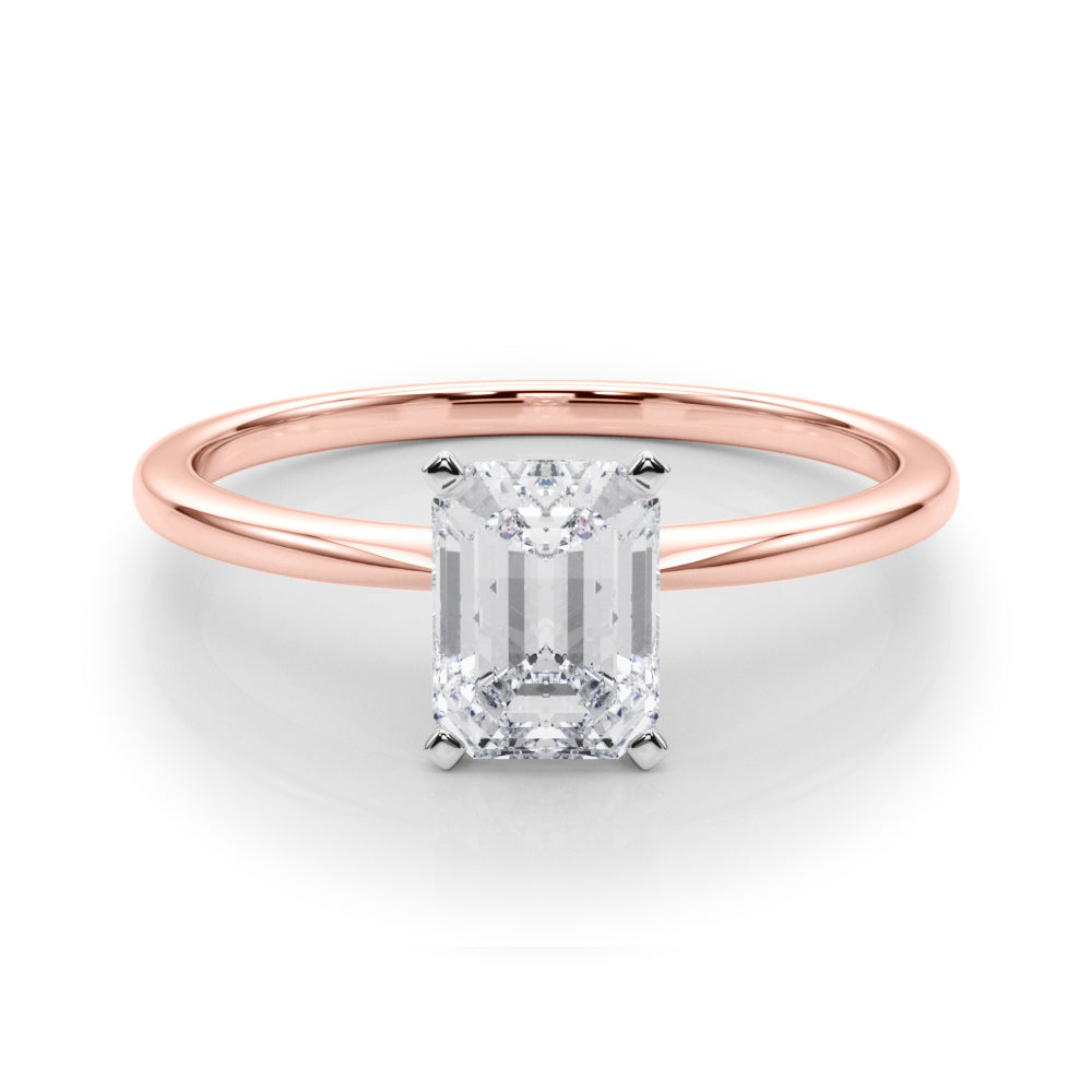 Classic Solitaire Diamond Engagement Ring Emerald 2 ct