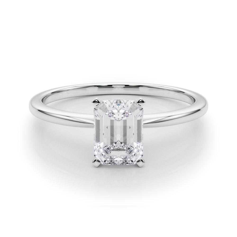 Classic Solitaire Diamond Engagement Ring Emerald 2 ct