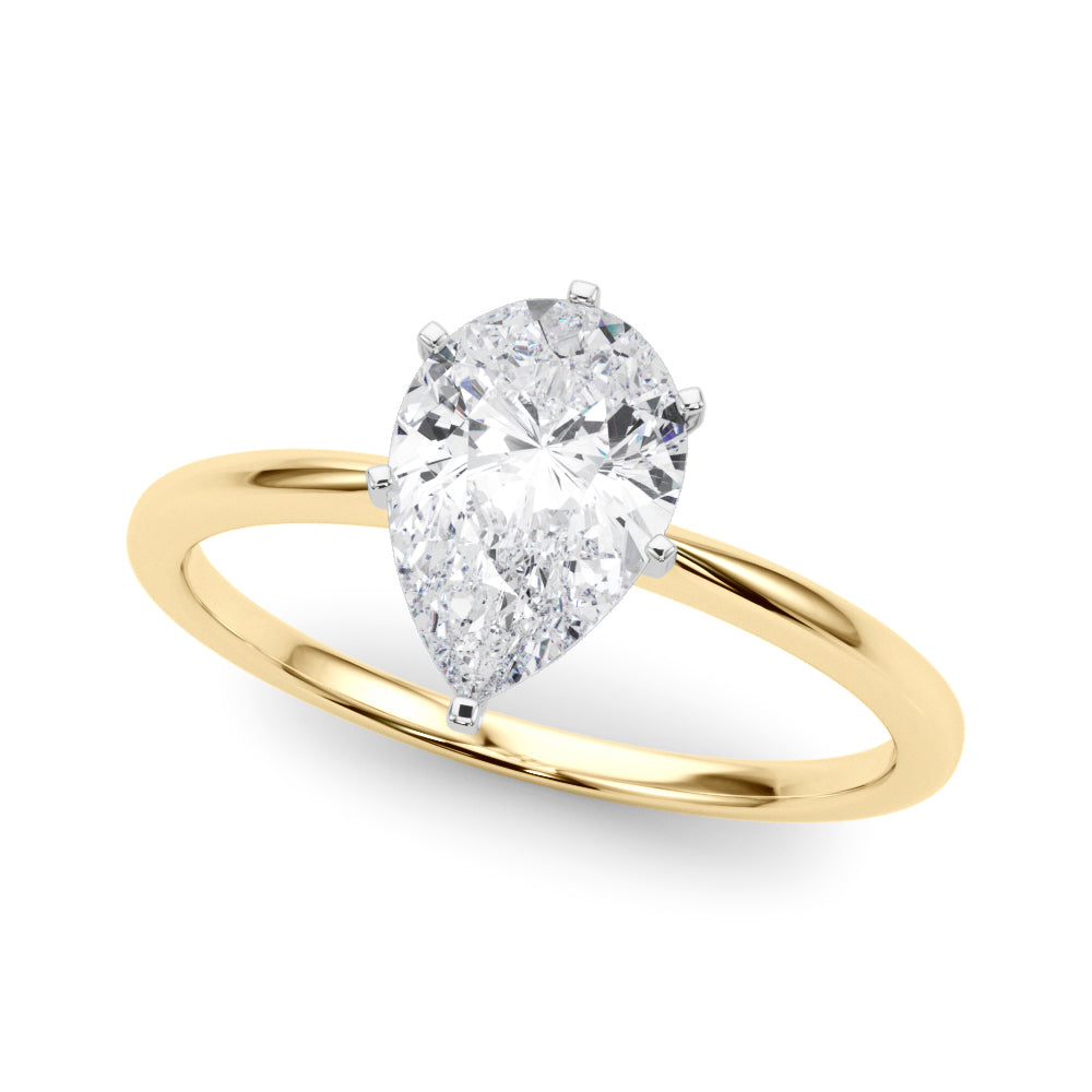 Classic Solitaire Diamond Engagement Ring Pear 2 ct