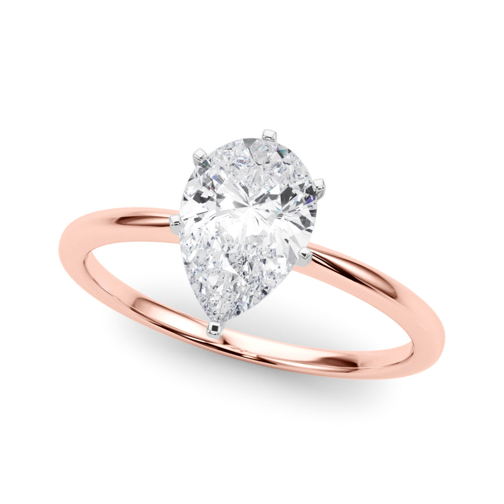 Classic Solitaire Diamond Engagement Ring Pear 2 ct
