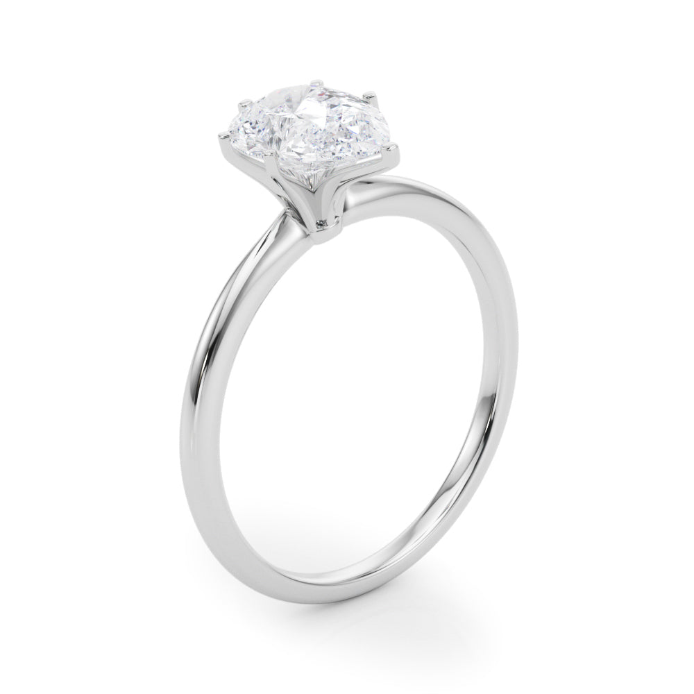 Classic Solitaire Diamond Engagement Ring Pear 2 ct