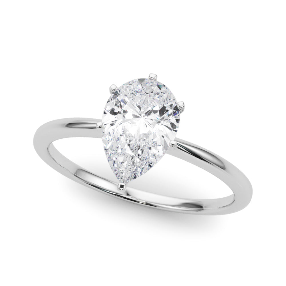 Classic Solitaire Diamond Engagement Ring Pear 2 ct