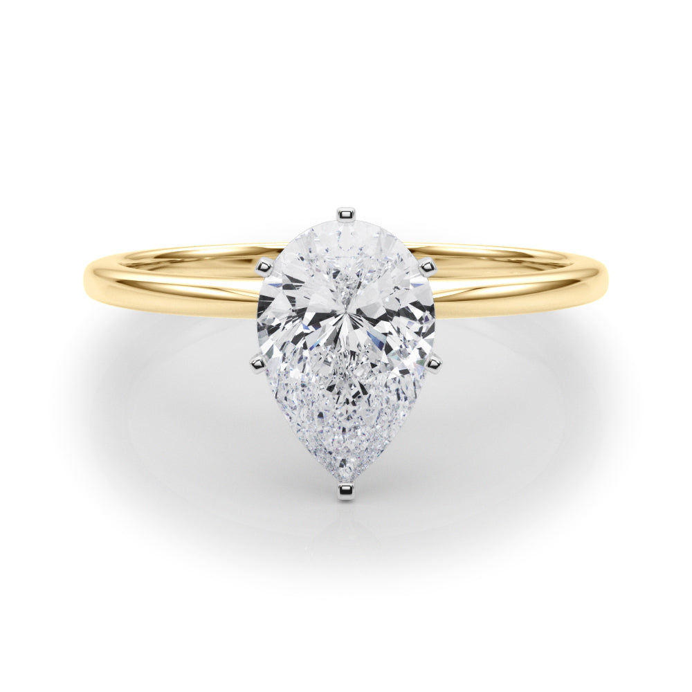 Classic Solitaire Diamond Engagement Ring Pear 2 ct
