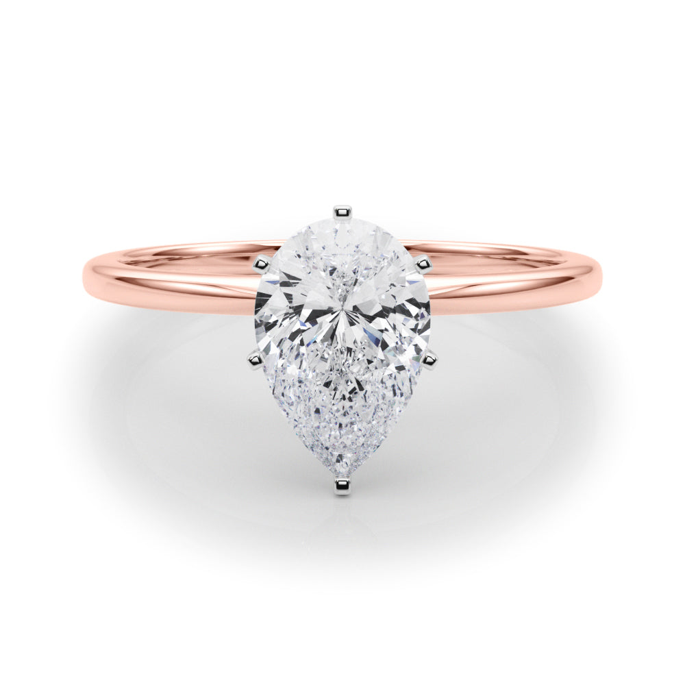 Classic Solitaire Diamond Engagement Ring Pear 2 ct