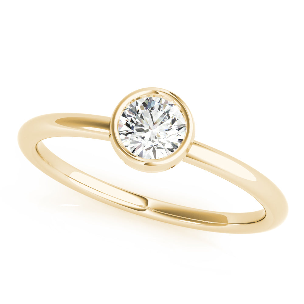 Bezel-Set Diamond Solitaire Ring