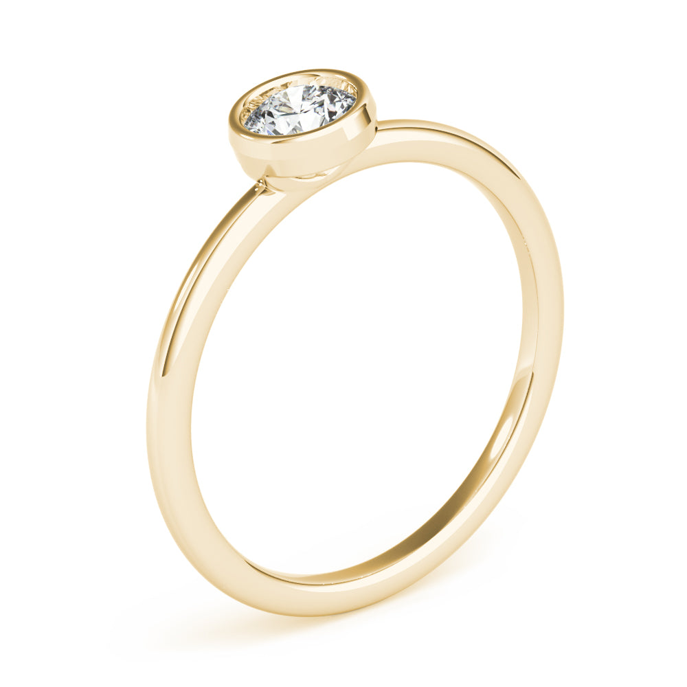 Bezel-Set Diamond Solitaire Ring