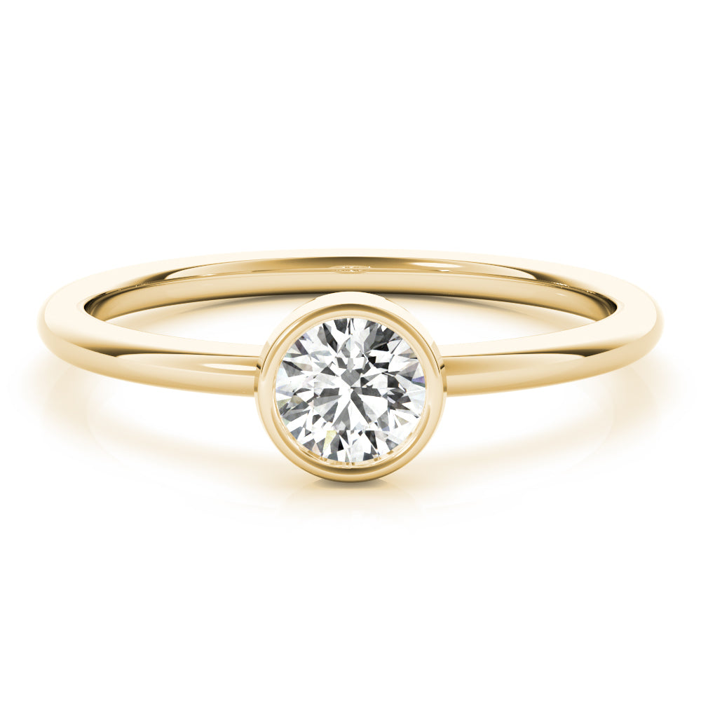 Bezel-Set Diamond Solitaire Ring