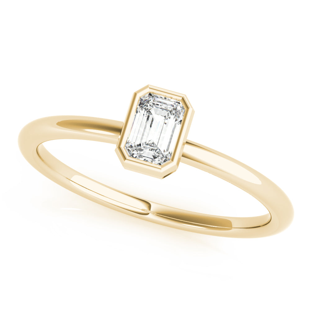 Emerald-Cut Diamond Setting Engagement Ring