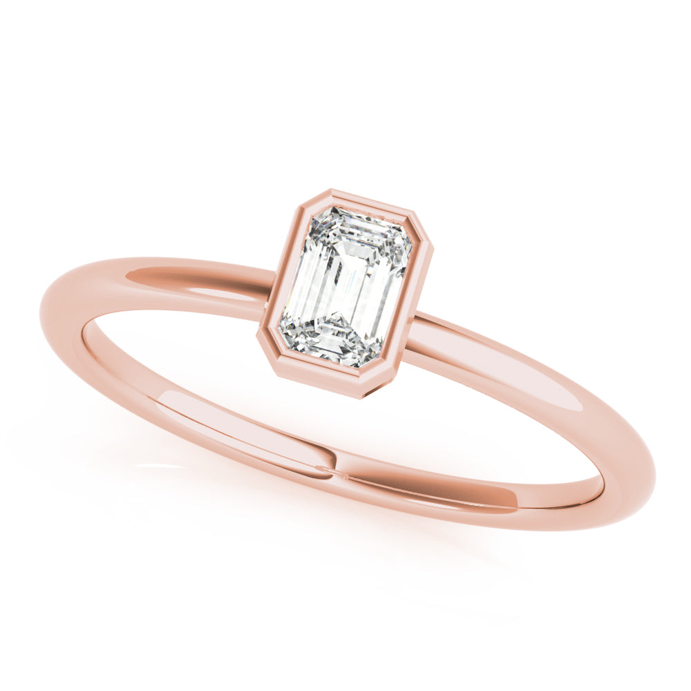Emerald-Cut Diamond Setting Engagement Ring