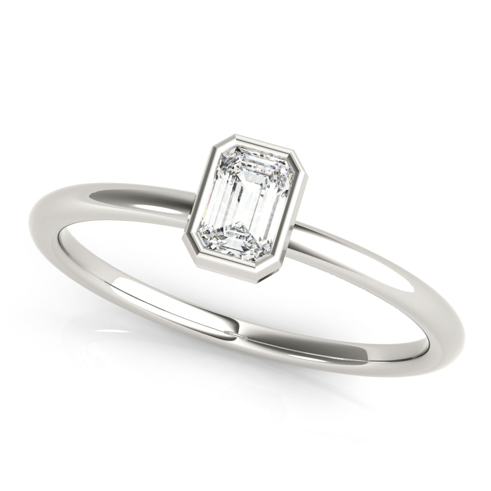 Emerald-Cut Diamond Setting Engagement Ring