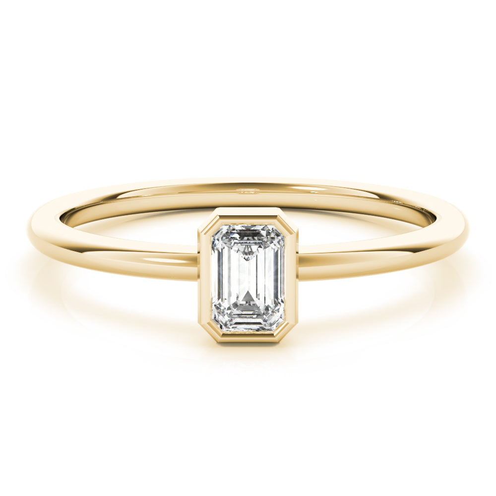 Emerald-Cut Diamond Setting Engagement Ring