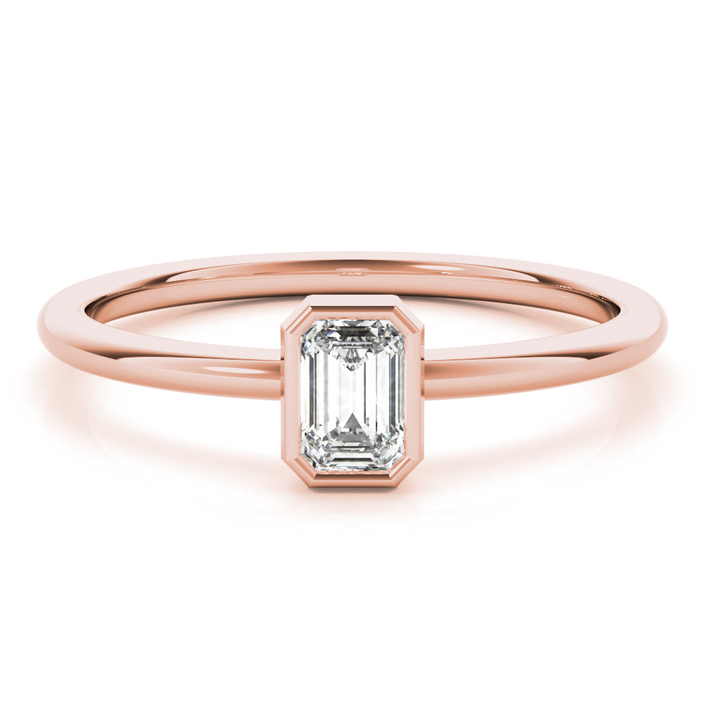 Emerald-Cut Diamond Setting Engagement Ring