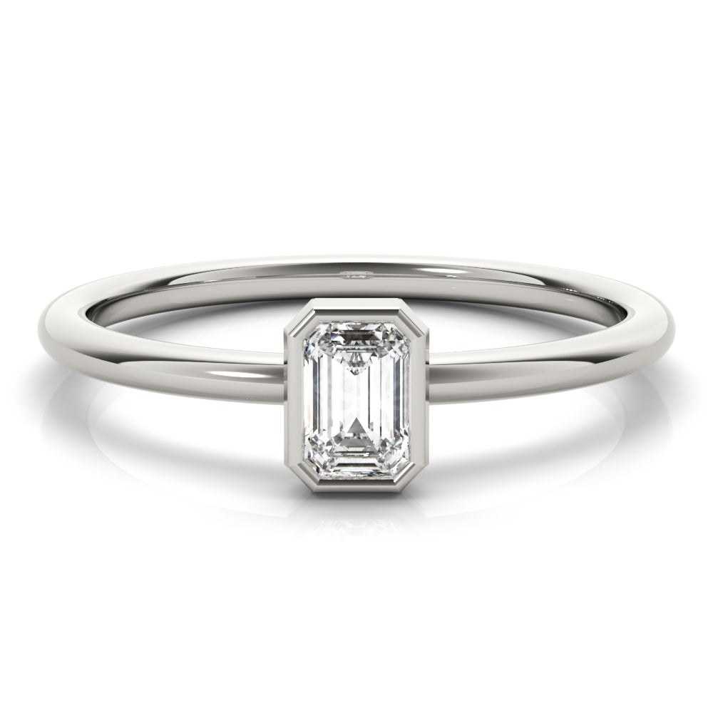 Emerald-Cut Diamond Setting Engagement Ring