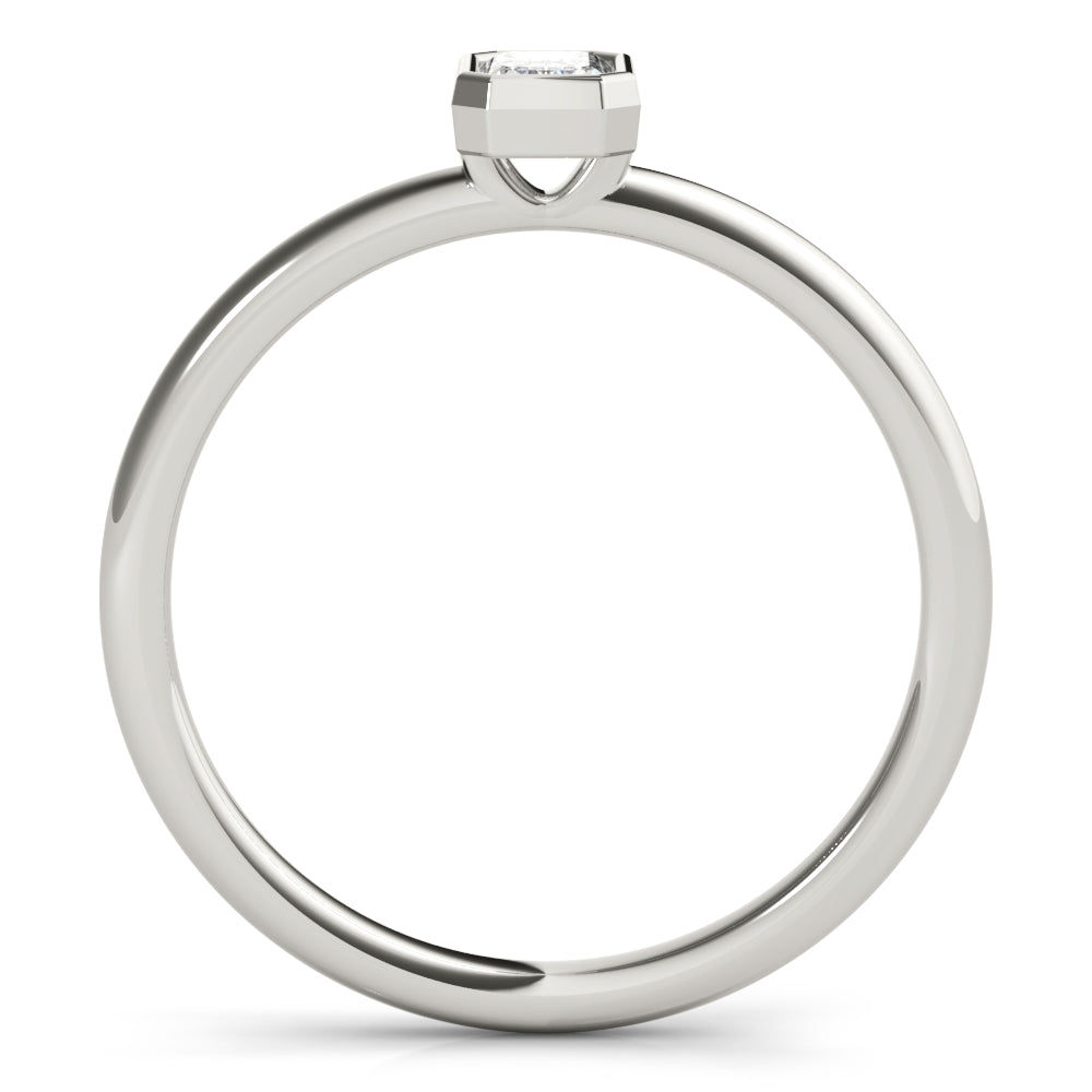 Emerald-Cut Diamond Setting Engagement Ring