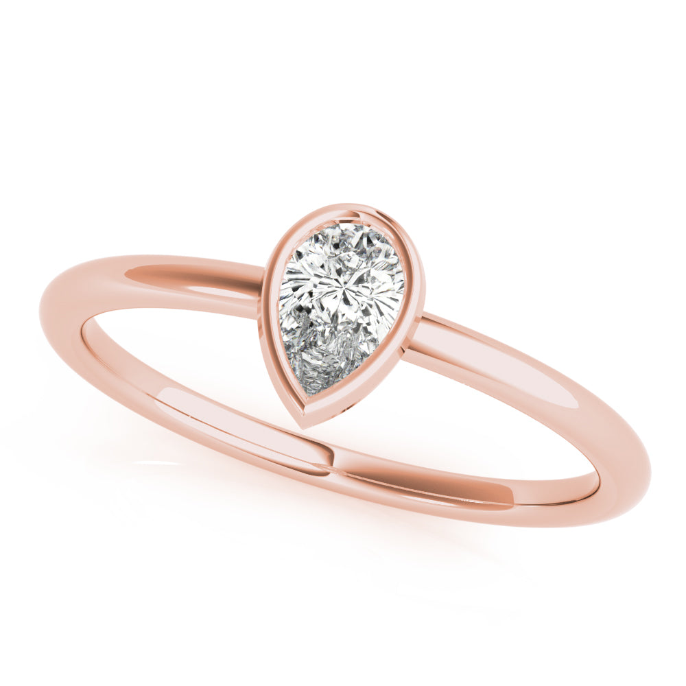 Pear-Shaped Diamond Bezel Engagement Ring