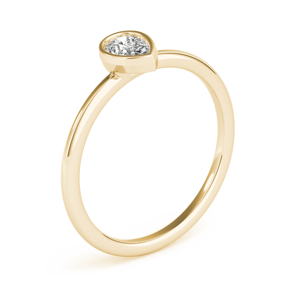 Pear-Shaped Diamond Bezel Engagement Ring