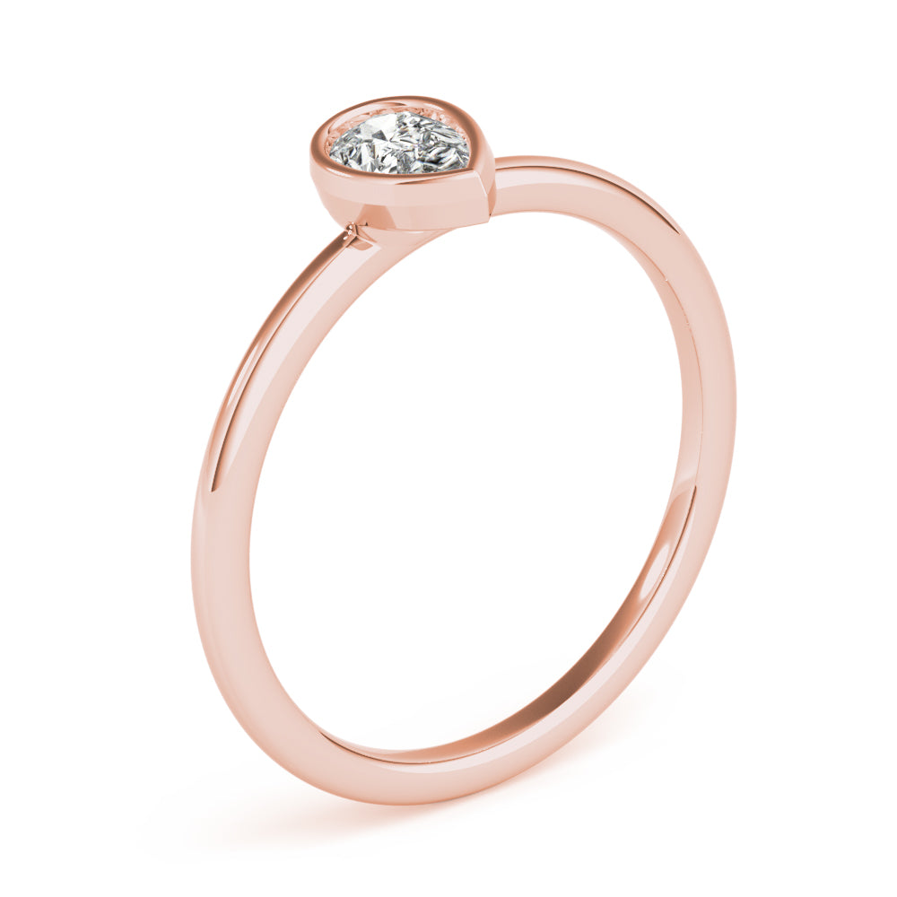 Pear-Shaped Diamond Bezel Engagement Ring