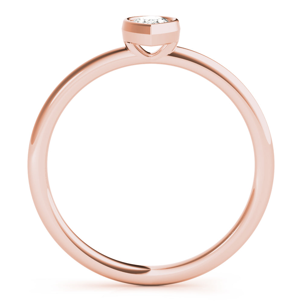 Pear-Shaped Diamond Bezel Engagement Ring