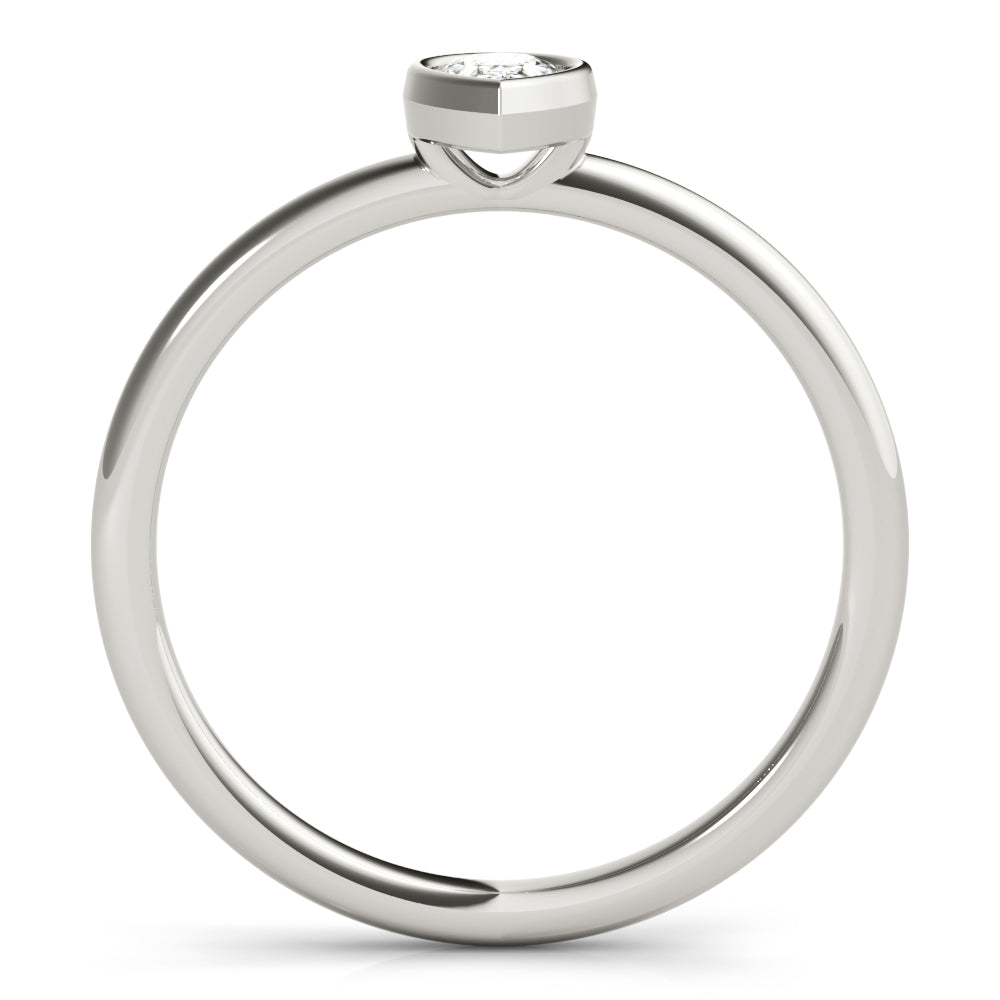 Pear-Shaped Diamond Bezel Engagement Ring