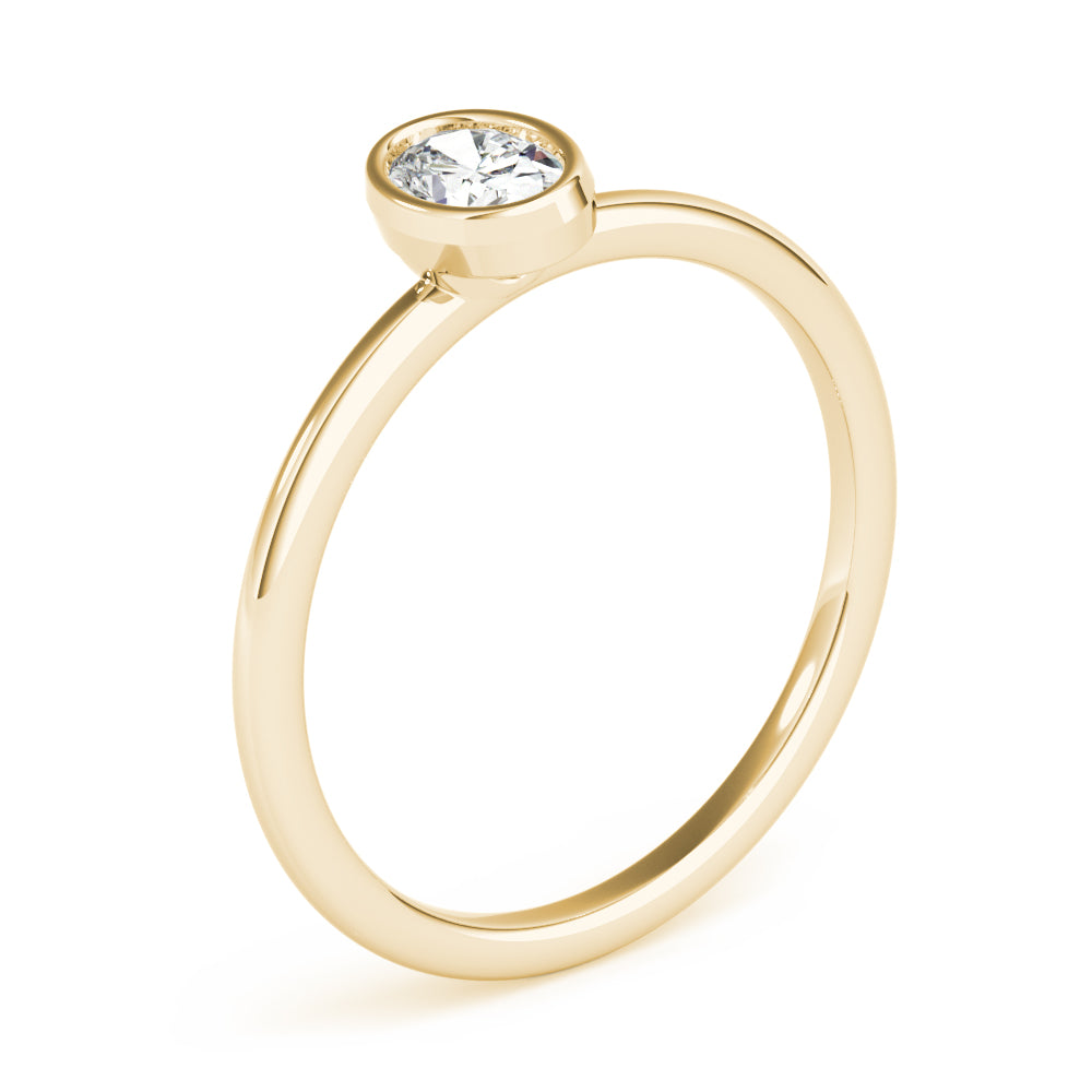 Bezel-Set Oval Diamond Solitaire Ring