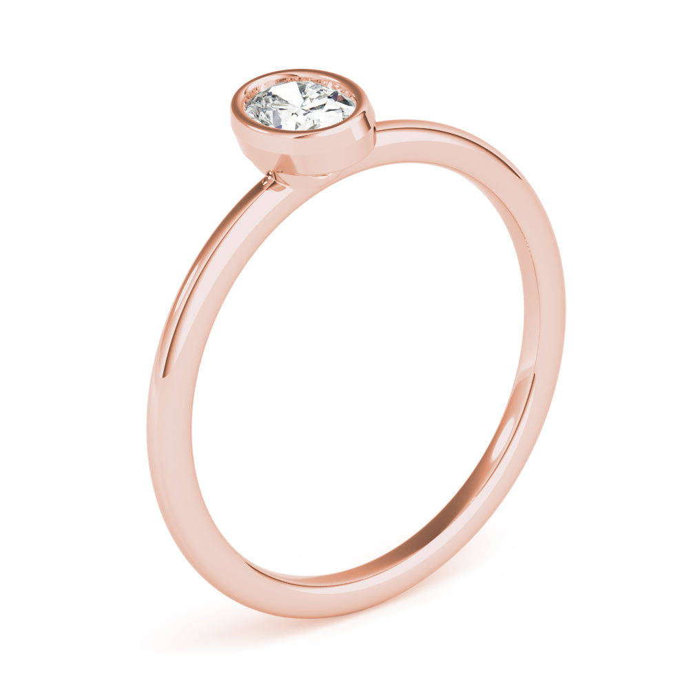 Bezel-Set Oval Diamond Solitaire Ring