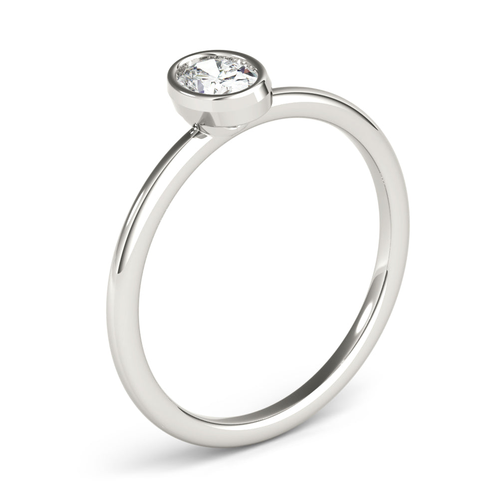 Bezel-Set Oval Diamond Solitaire Ring