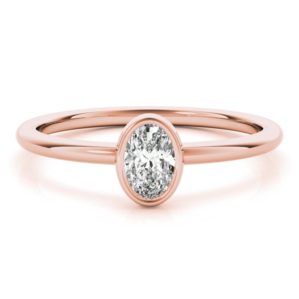 Bezel-Set Oval Diamond Solitaire Ring