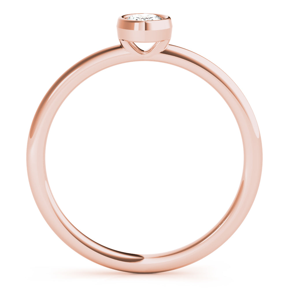 Bezel-Set Oval Diamond Solitaire Ring