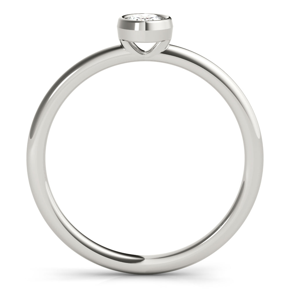 Bezel-Set Oval Diamond Solitaire Ring