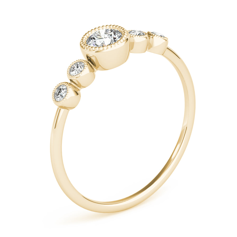 Bezel-Set Diamond with Accents Ring