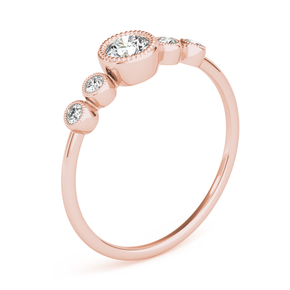 Bezel-Set Diamond with Accents Ring
