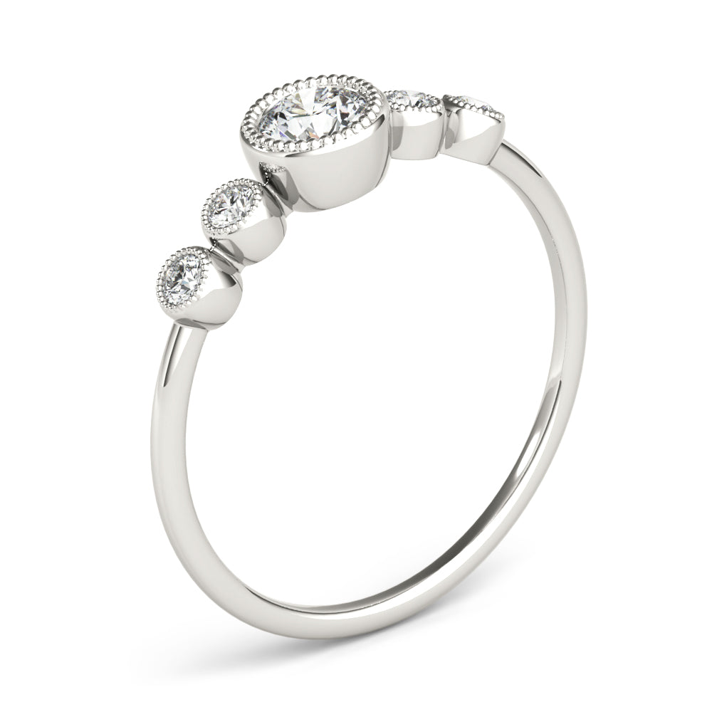 Bezel-Set Diamond with Accents Ring