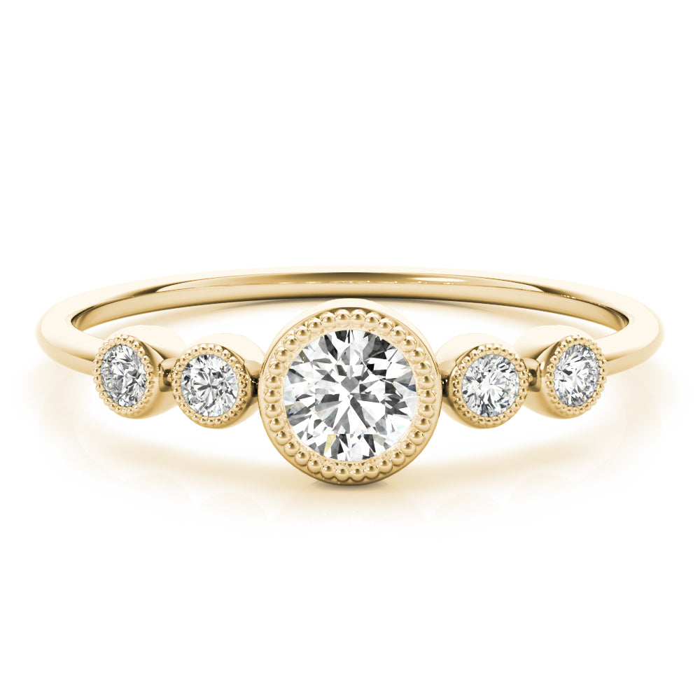 Bezel-Set Diamond with Accents Ring