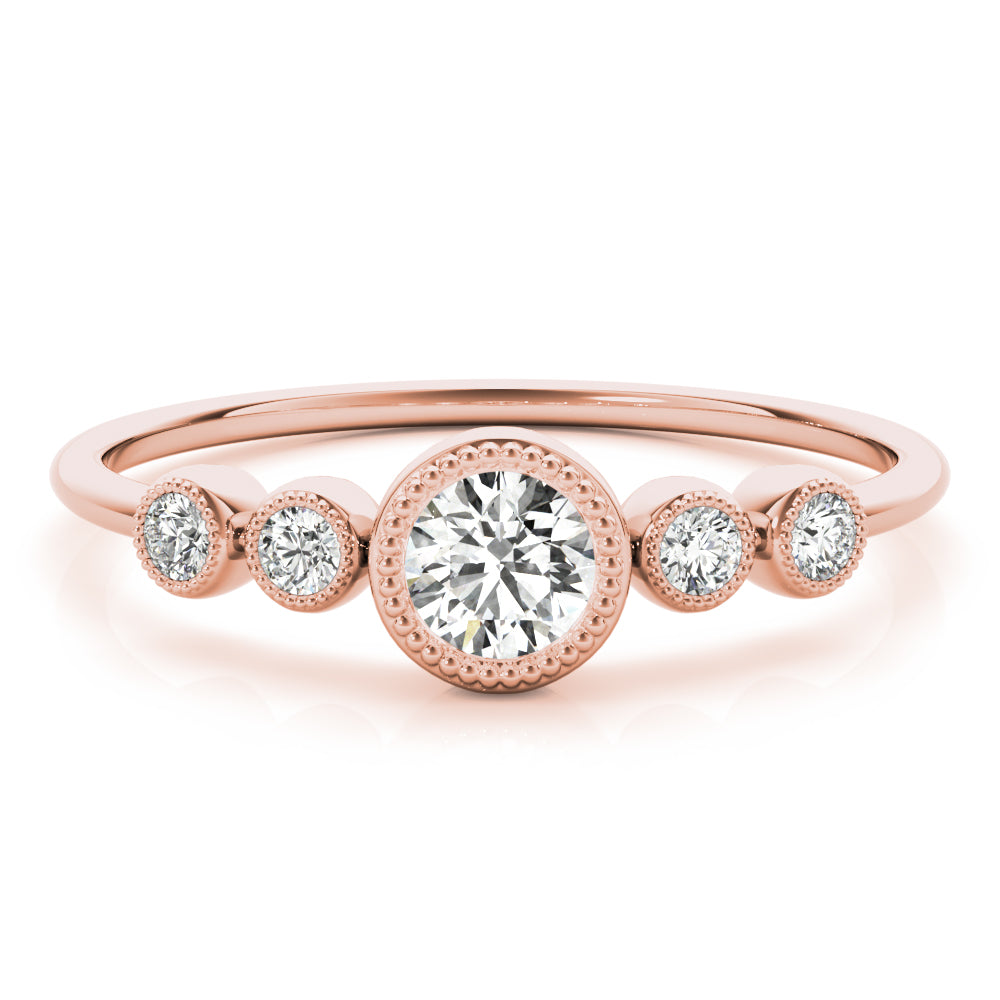 Bezel-Set Diamond with Accents Ring
