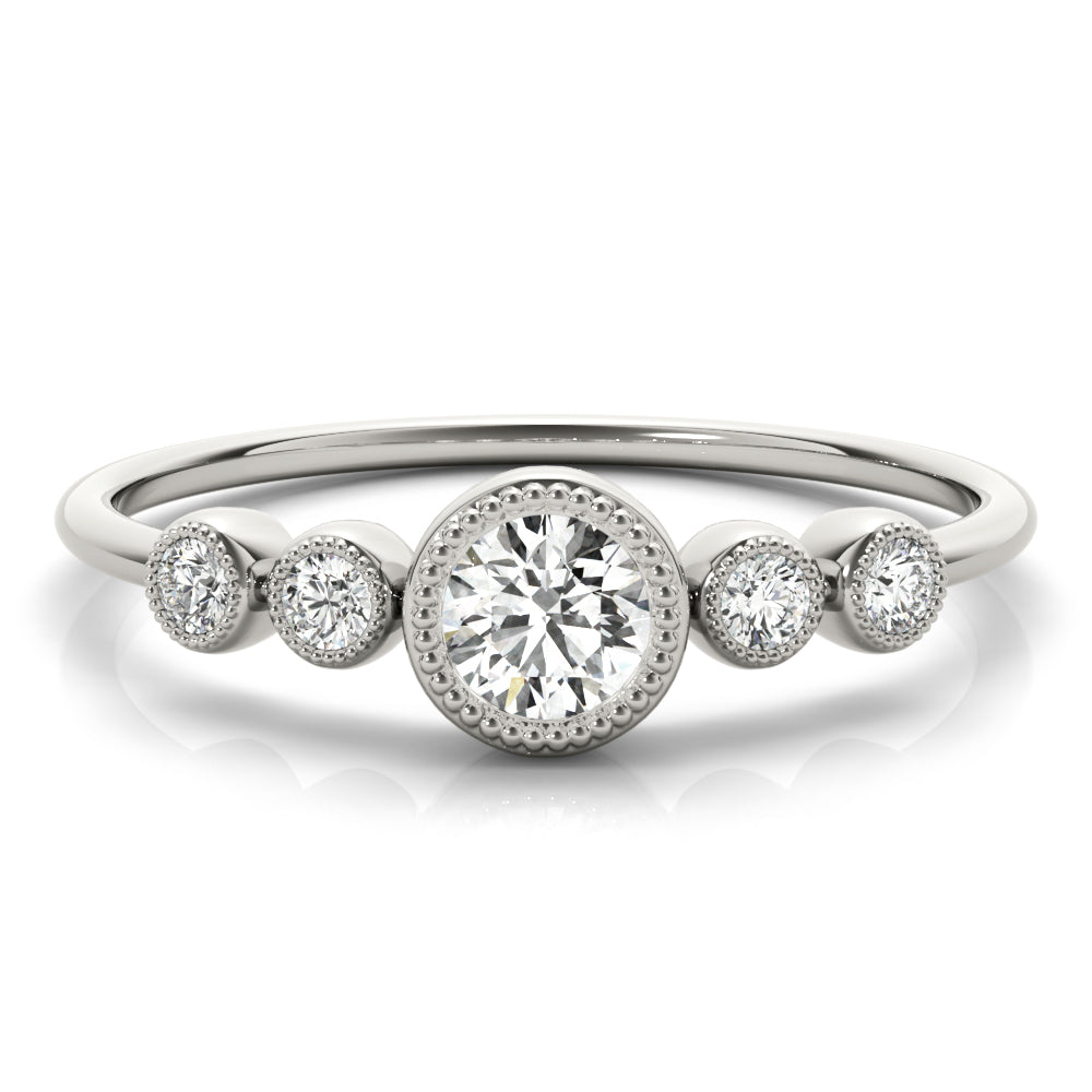 Bezel-Set Diamond with Accents Ring