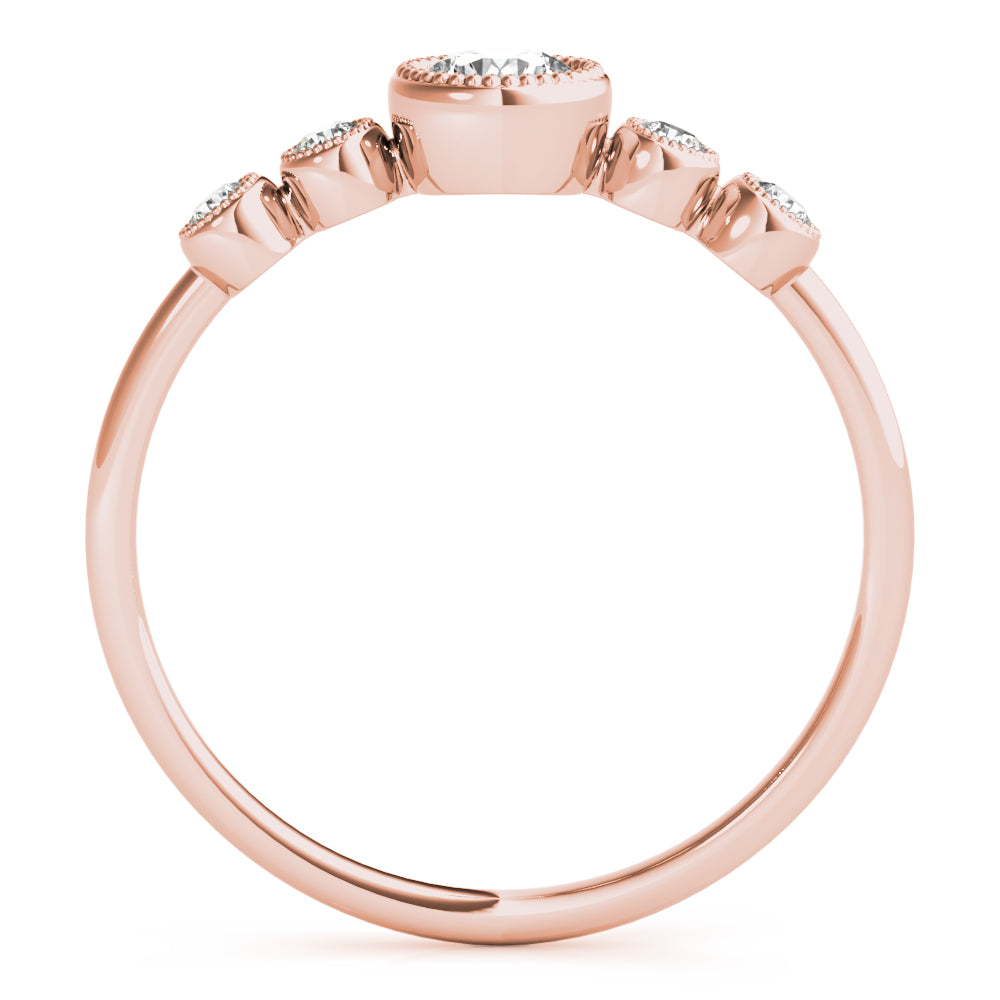 Bezel-Set Diamond with Accents Ring