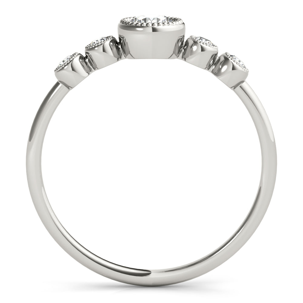 Bezel-Set Diamond with Accents Ring