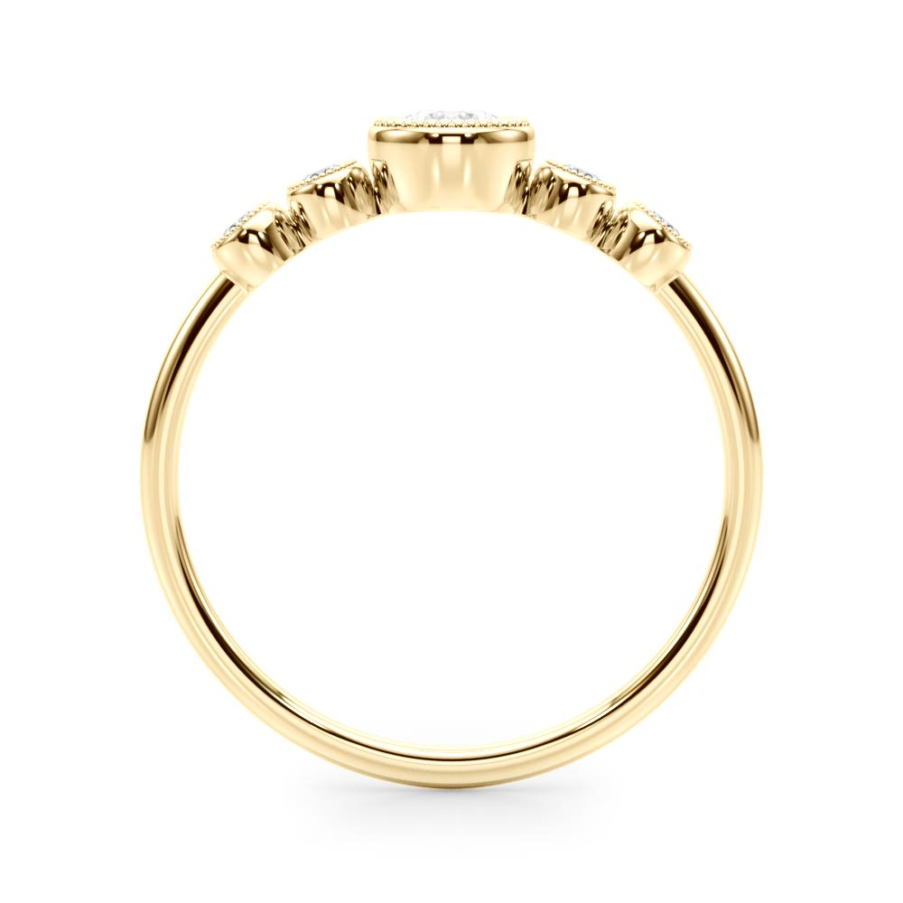 Bezel-Set Diamond with Accents Ring