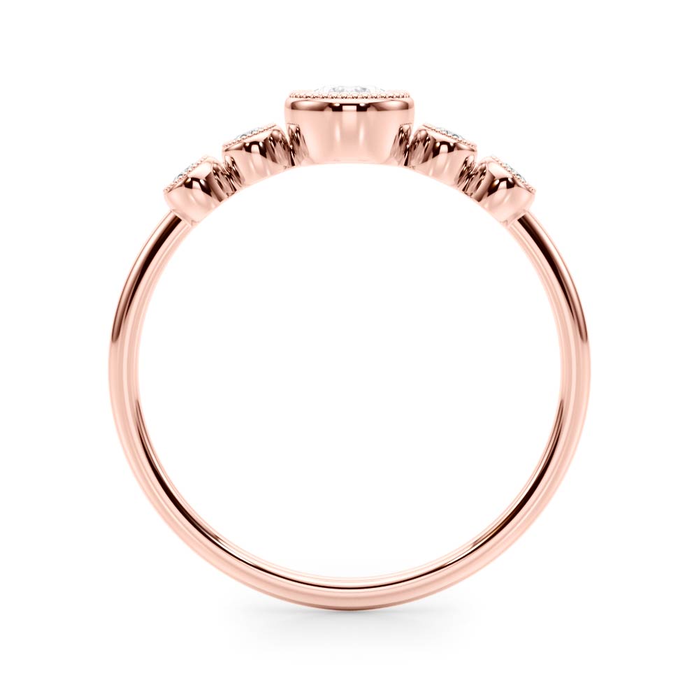Bezel-Set Diamond with Accents Ring