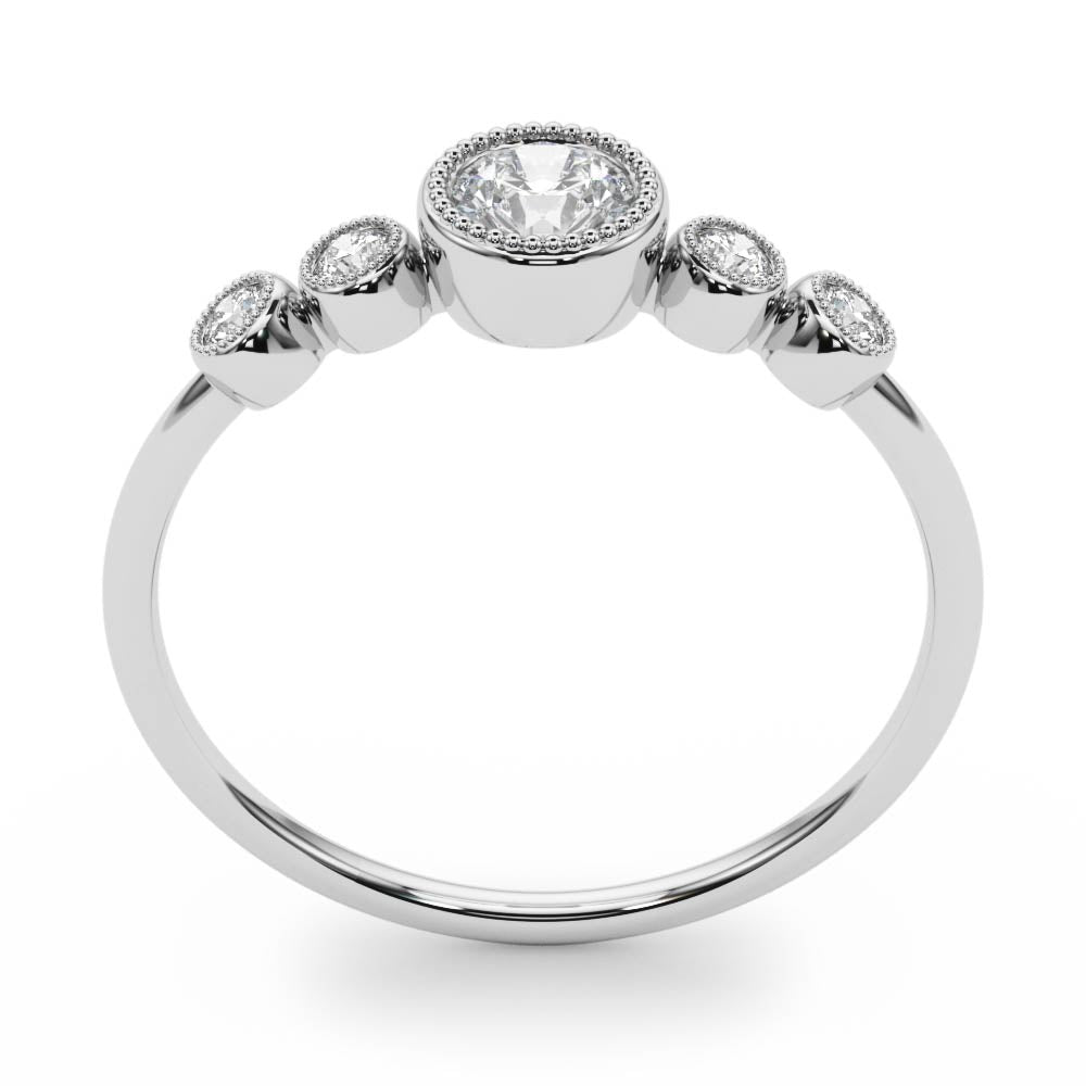 Bezel-Set Diamond with Accents Ring