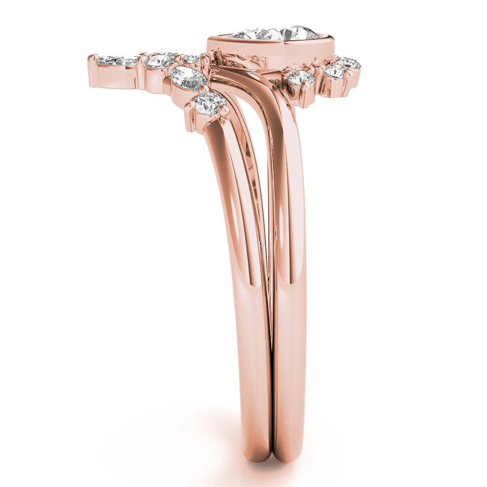 Pear-Shaped Diamond Halo Ring Set